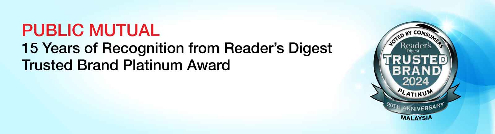 Reader's Digest Trusted Brand Platinum Award 2024